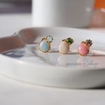  ☆160選べる三色ぷっくり雫のピアス 選べる一粒ラインストーン
