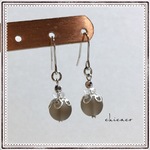 天然石フロストスモーキークォーツのピアス／イヤリング