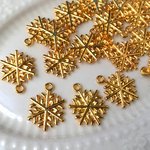 たっぷり☆雪のチャーム(ゴールド)　30個