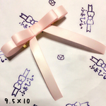 ライトピンク ダブル リボンバレッタ
