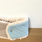 2color blue×beige  kids  mokomkoマフラー　