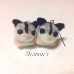 【rocomomo様専用】フクロモモンガさんのピアス＊滑空ver.
