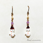 雪だるまのピアス