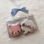 【2袋】ピンクのねこさんのメッセージクッキー