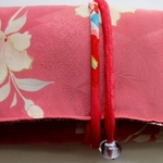 着物リメイク　花柄の着物で作った和風財布　１９９７
