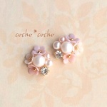小花のピアス/イヤリング（ピンク）