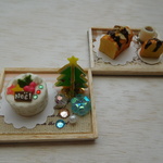 スイーツプレート2個セット(Xmasケーキ・ﾁｮｺﾅｯﾂﾊﾟｳﾝﾄﾞｹｰｷ)