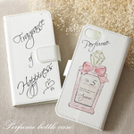 ☆再販55☆名前入り　大人かわいい香水瓶手帳型ケース　スマホケース　母の日のプレゼント　iPhone6/6S /6plus/6plusS/5/5S /SE