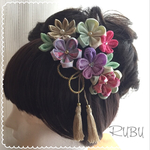 つまみ細工 髪飾りﾟ･*:.｡❁成人式・卒業式