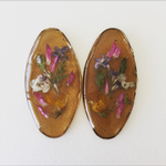 大きめ 押し花レジン イヤリングorピアス