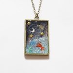 ☆夜空へ～金魚①～宇宙塗りレジン～☆