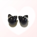 ☆再販☆ころりん黒猫ちゃん（ピアス・イヤリング）