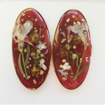 大きめ 押し花レジン イヤリングorピアス