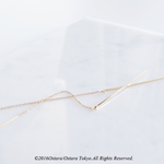 【14KGF】Ear Thread Earrings,Glossy Gold Long Stick Bar
