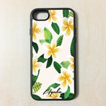 S045 White Flower 花 名入れ iPhone ケース 5 / 5s / 5c / 6 / 6s / 6s Plus / 7 / 7 Plus