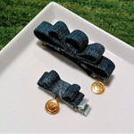 *送料無料*おそろい　デニムリボンとスマイリーチャームのセット