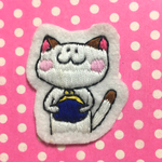 がま口とねこのワッペン