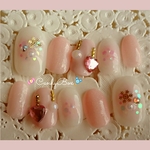 雪の結晶チーク*クリスマスネイルチップ*⑧種類のチップ取り揃え→変更無料♡ジェルネイルチップ