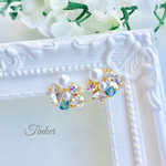 再販♡可愛いクリスタルフラワービジュー ピアス（イヤリング）
