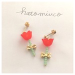 チューリップのピアス（赤）