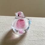 ガラスの小鳥 ピンク ペーパーウェイト