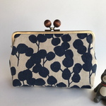 木の実(ネイビー)　 ＊︎がま口通帳入れ&化粧ポーチ＊