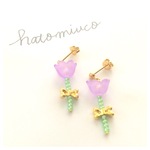 チューリップのピアス（パープル）