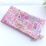 【再販】LIBERTY　Forget me nots　フォーゲットミーノッツ　1P　ビニコのぺたんこポーチ　★通帳ポーチ、ペンケースに♪