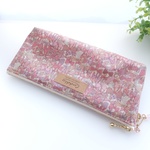 LIBERTY　リバティ　Jenny's Ribbons/ ジェニーズリボンズ　7P　ビニコのマチ付大きめクリアポケットペンケース　ｗ21×8.5×2.5cm