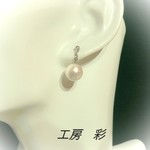 入園式・入学式に♡ホワイトコットンパールのドロップピアス・イヤリング