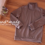 タートルネックカットソー90グレーベージュ