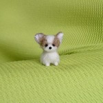 チワワ ホワイト＆ フォーン パピー羊毛フェルト