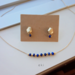 i love lapis-lazuli　ラピスラズリ　ピアス×ネックレスセット　