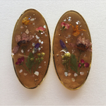 大きめ 押し花レジン イヤリングorピアス