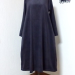 パープル　コーディロイ　Aラインワンピース👗