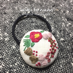 刺繍のヘアゴム お正月 