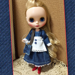 ブライス/リカちゃんサイズ 22cmドール服      ジーンズワンピース