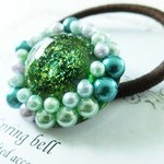 princess green winter ヘアゴム　レジン