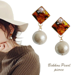 べっ甲柄×パールⅢ♡*˚ ピアス orノンホール