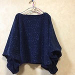 バルーン袖　ポンチョ　ネイビー