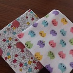 new!サイズ!お名前スタンプ押 します♪名前タグ付ガーゼハンカチ2枚セット