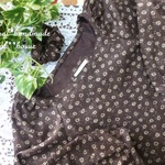 natural*(LL)シャツコール花柄ワンピース*茶
