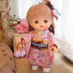 メルちゃんの着物セット*ピンクに桜