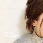 スワロフスキーとゴールドバーearring