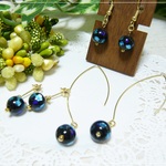 ☆神秘の輝きホタル石のフックピアス(小)☆