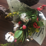 cotton flower swag☆winter swag☆クリスマス