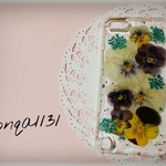 ♥iPod touch♥　 押し花ケース♡ビオラ&パンジー