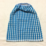 二つ折タオルエプロン 青チェック