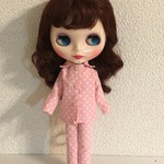 22センチドール パジャマ ドット ピンク