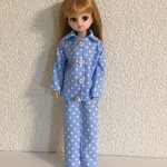 再販♪ 22センチドール パジャマ ドット 水色